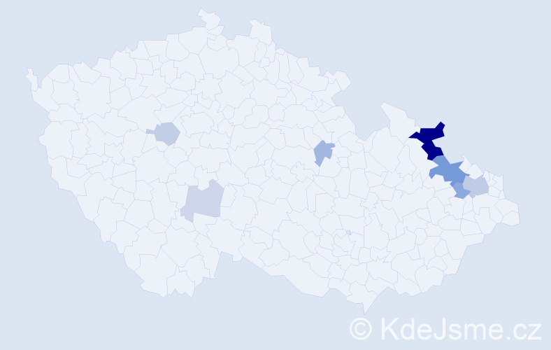 Příjmení: 'Zámarská', počet výskytů 21 v celé ČR