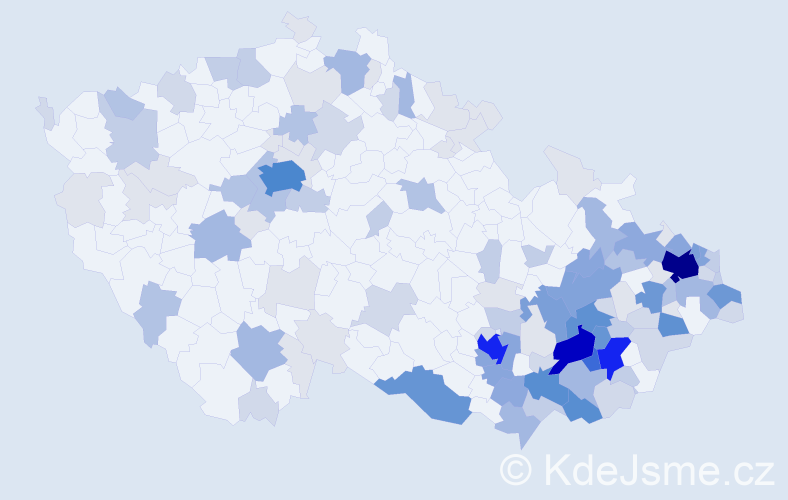 Příjmení: 'Gazdová', počet výskytů 478 v celé ČR