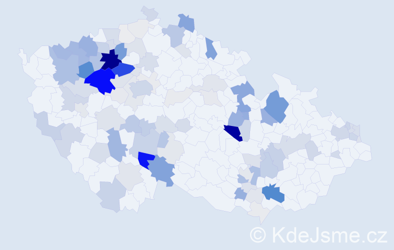 Příjmení: 'Fricová', počet výskytů 445 v celé ČR