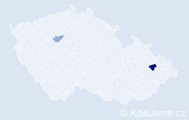 Příjmení: 'Kolaková', počet výskytů 2 v celé ČR