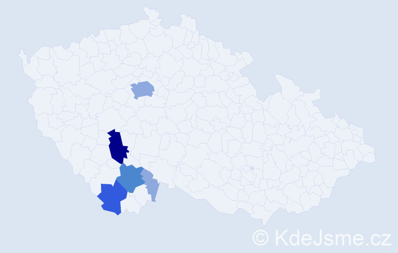 Příjmení: 'Grammetbauer', počet výskytů 12 v celé ČR