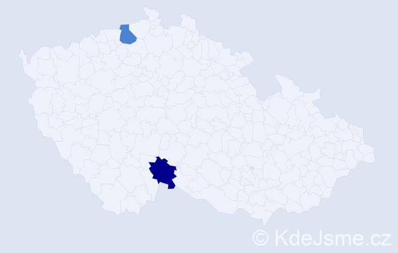 Příjmení: 'Bergmaier', počet výskytů 2 v celé ČR