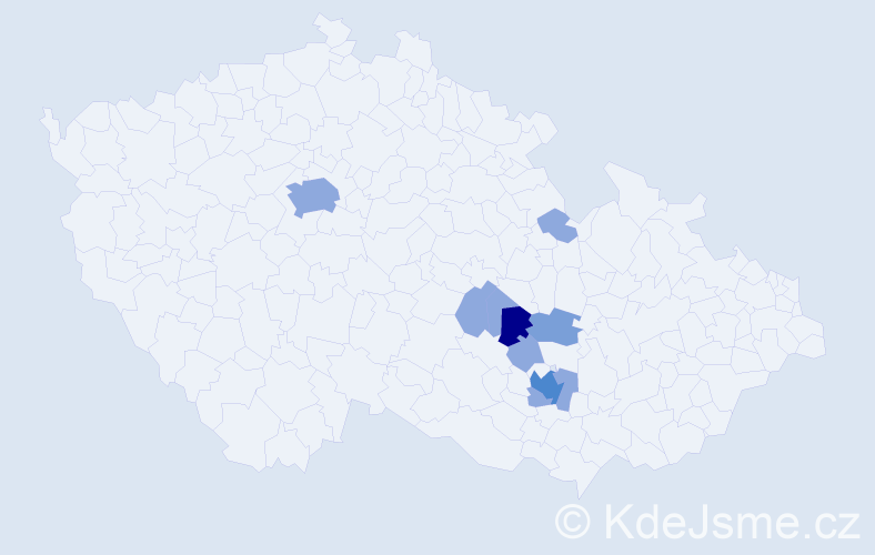 Příjmení: 'Nebolová', počet výskytů 18 v celé ČR