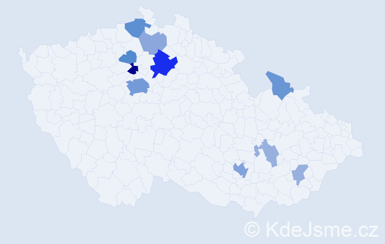 Příjmení: 'Kovačević', počet výskytů 31 v celé ČR