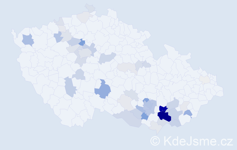 Příjmení: 'Goliáš', počet výskytů 153 v celé ČR