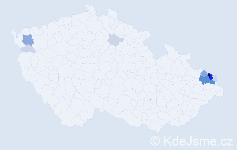 Příjmení: 'Giecek', počet výskytů 44 v celé ČR