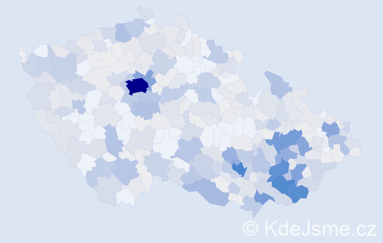 Příjmení: 'Králíková', počet výskytů 1700 v celé ČR