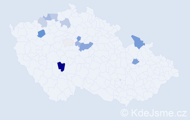 Příjmení: 'Céza', počet výskytů 34 v celé ČR