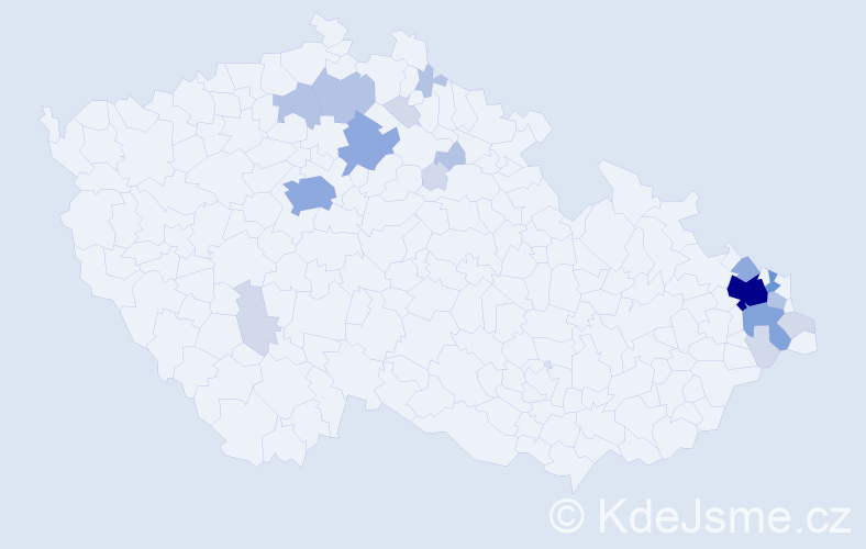 Příjmení: 'Suder', počet výskytů 50 v celé ČR