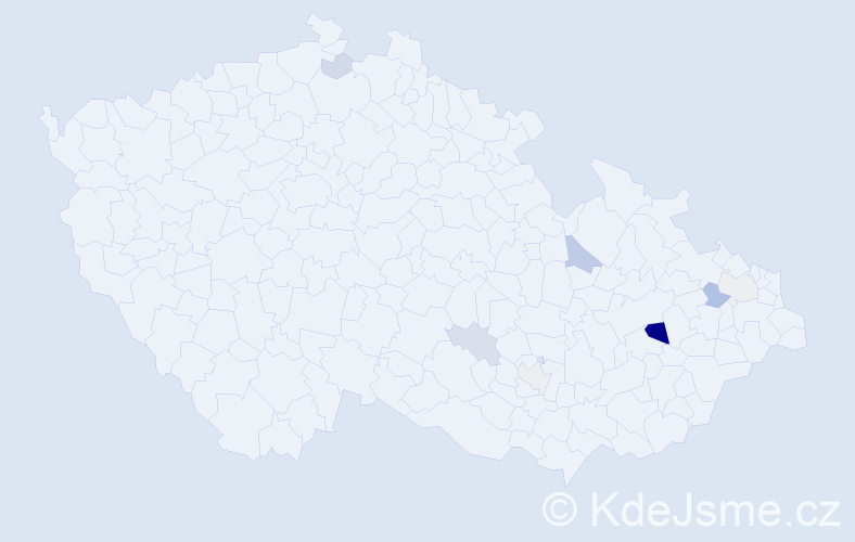 Příjmení: 'Kreutzová', počet výskytů 17 v celé ČR