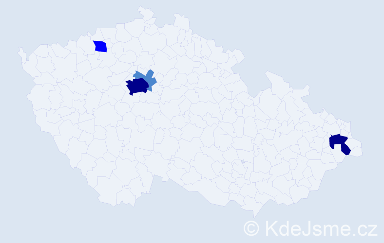 Příjmení: 'Dudiaková', počet výskytů 9 v celé ČR