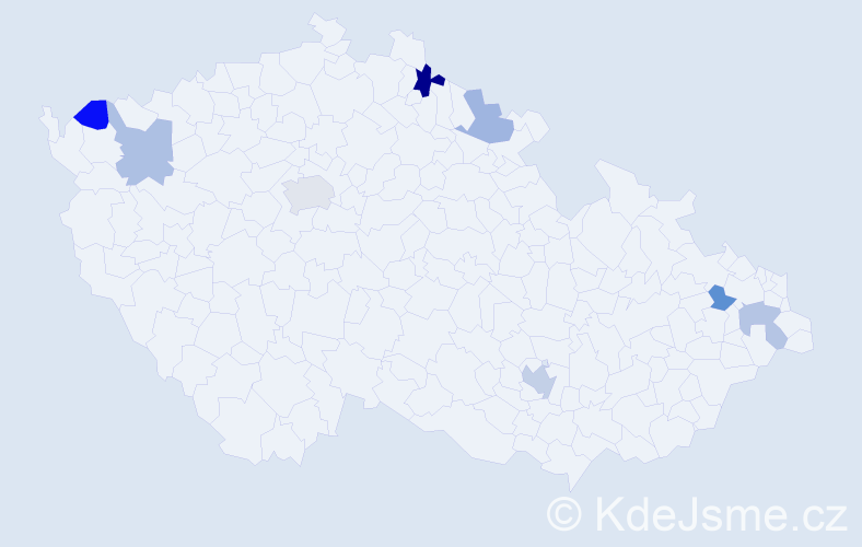 Příjmení: 'Floreková', počet výskytů 11 v celé ČR