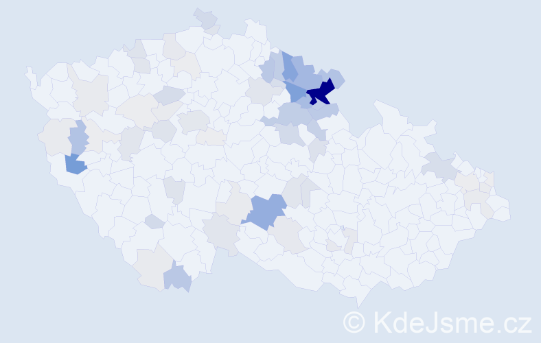 Příjmení: 'Lokvenc', počet výskytů 282 v celé ČR