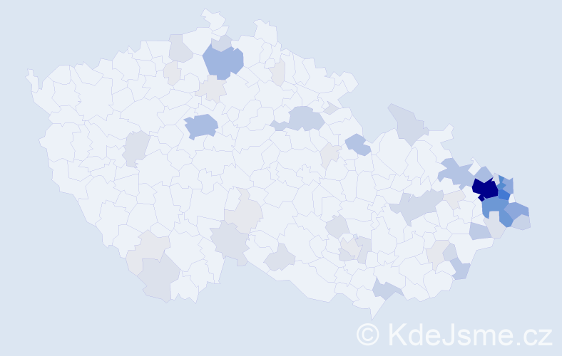 Příjmení: 'Olšar', počet výskytů 232 v celé ČR