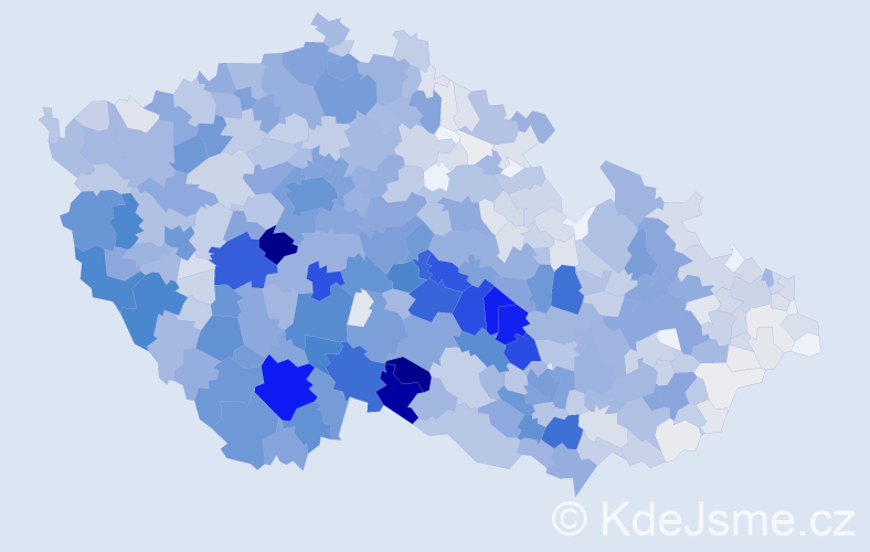 Příjmení: 'Kadlec', počet výskytů 6369 v celé ČR