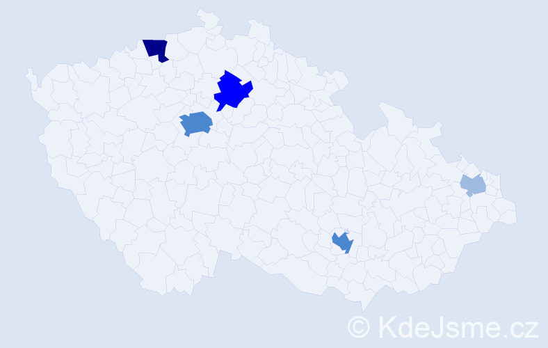 Příjmení: 'Taha', počet výskytů 12 v celé ČR