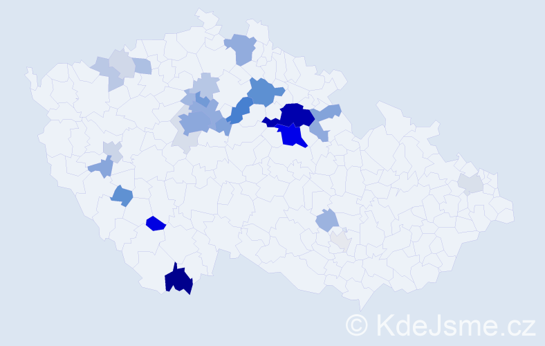 Příjmení: 'Tanchynets', počet výskytů 105 v celé ČR