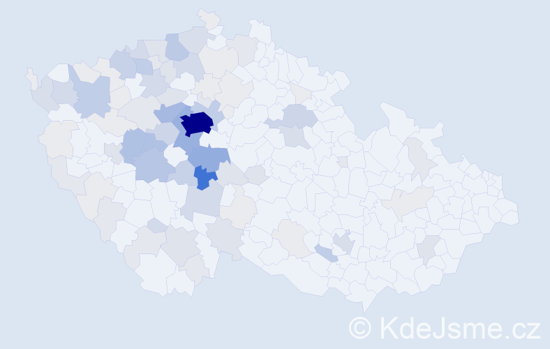 Příjmení: 'Budil', počet výskytů 383 v celé ČR