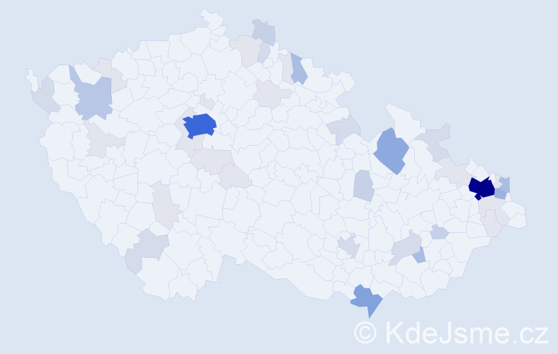 Příjmení: 'Babičová', počet výskytů 133 v celé ČR