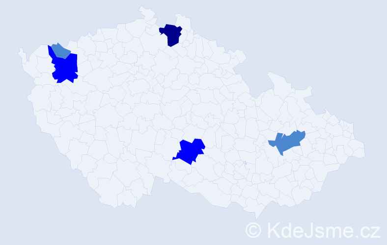 Příjmení: 'Baader', počet výskytů 9 v celé ČR