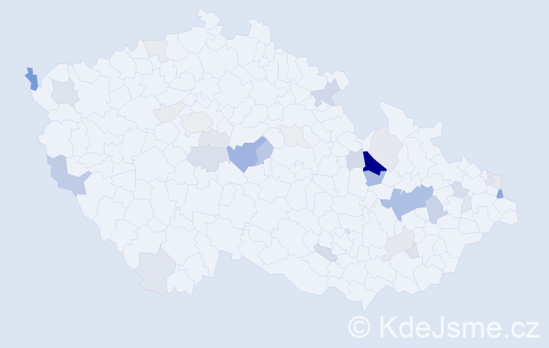 Příjmení: 'Pulkert', počet výskytů 86 v celé ČR