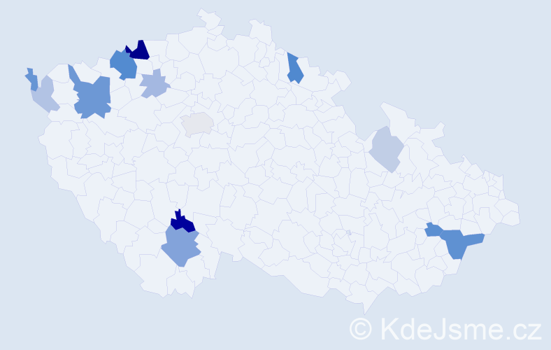 Příjmení: 'Kerekanič', počet výskytů 34 v celé ČR