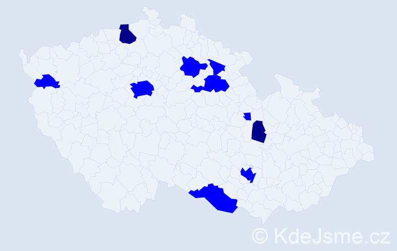 Příjmení: 'Halbrštat', počet výskytů 12 v celé ČR