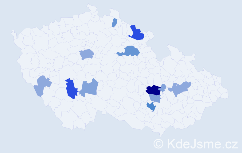 Příjmení: 'Staffa', počet výskytů 37 v celé ČR