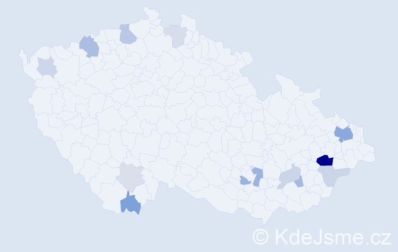 Příjmení: 'Místecká', počet výskytů 29 v celé ČR