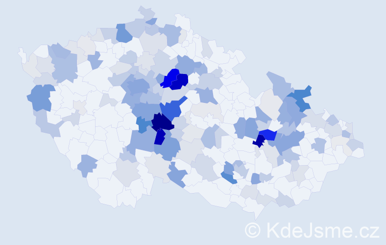 Příjmení: 'Kubálková', počet výskytů 541 v celé ČR