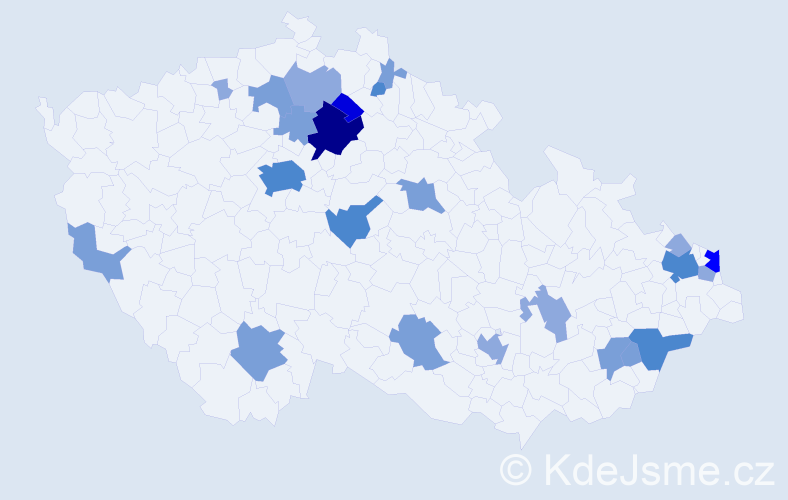 Příjmení: 'Mucska', počet výskytů 57 v celé ČR