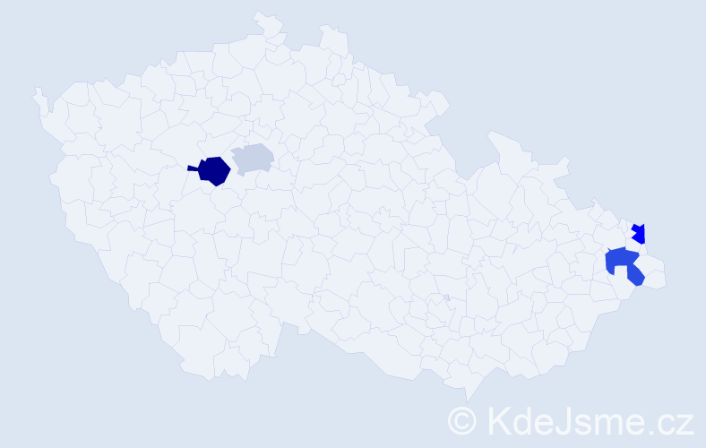 Příjmení: 'Chrobaková', počet výskytů 4 v celé ČR