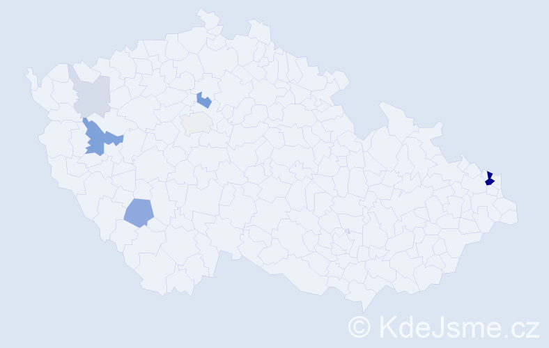 Příjmení: 'Nedelkov', počet výskytů 19 v celé ČR