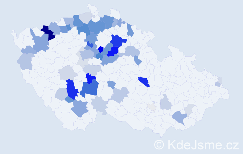 Příjmení: 'Živnůstková', počet výskytů 168 v celé ČR