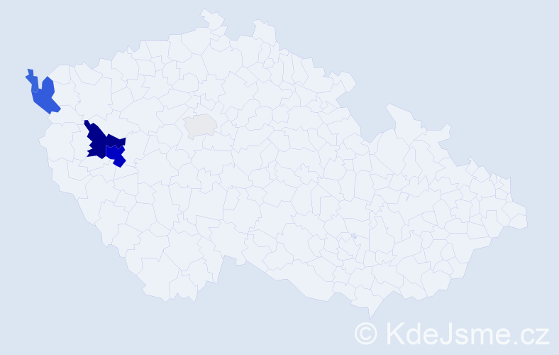 Příjmení: 'Hejzková', počet výskytů 21 v celé ČR