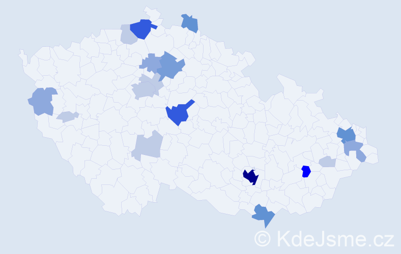 Příjmení: 'Vizner', počet výskytů 57 v celé ČR