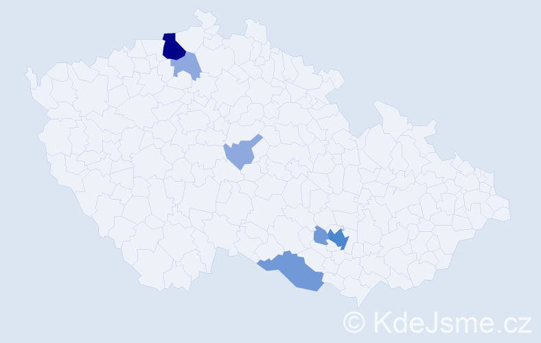 Příjmení: 'Vaibar', počet výskytů 15 v celé ČR