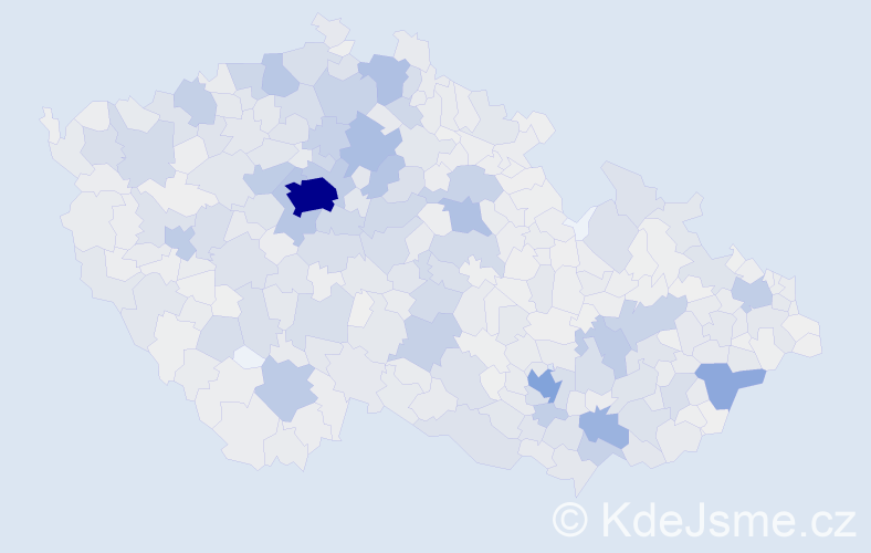 Příjmení: 'Šťastná', počet výskytů 6510 v celé ČR