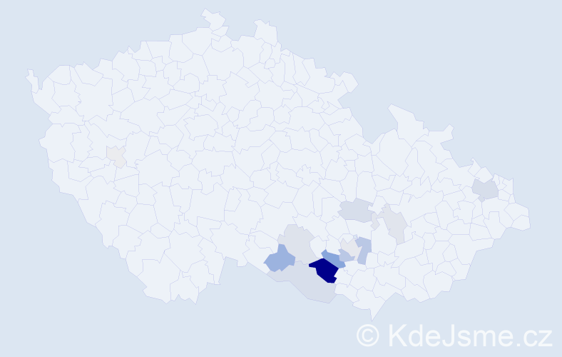 Příjmení: 'Ruibarová', počet výskytů 50 v celé ČR