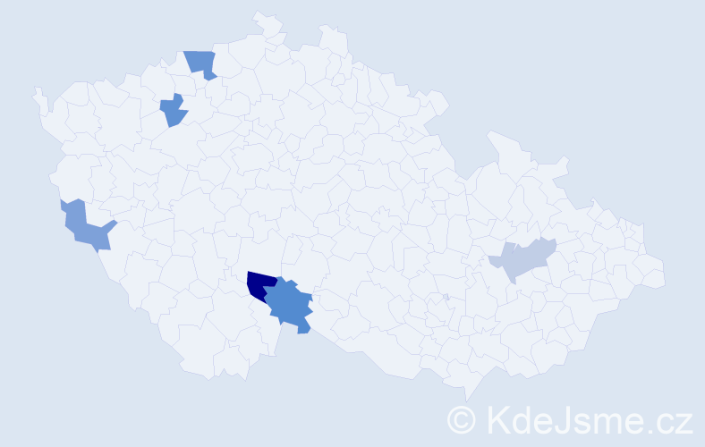 Příjmení: 'Sand', počet výskytů 10 v celé ČR