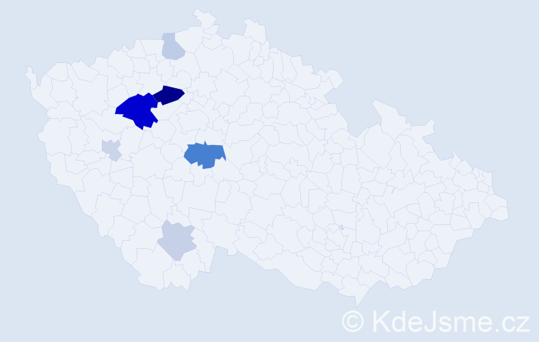 Příjmení: 'Rank', počet výskytů 15 v celé ČR