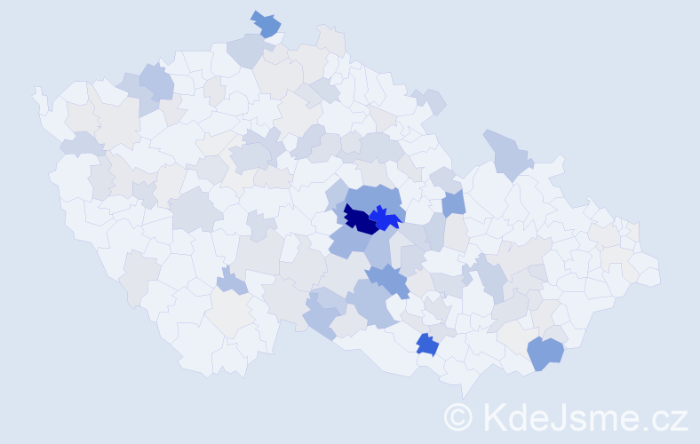 Příjmení: 'Uchytilová', počet výskytů 470 v celé ČR