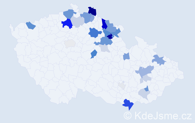 Příjmení: 'Kober', počet výskytů 74 v celé ČR