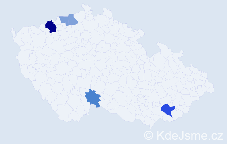 Příjmení: 'Áron', počet výskytů 8 v celé ČR