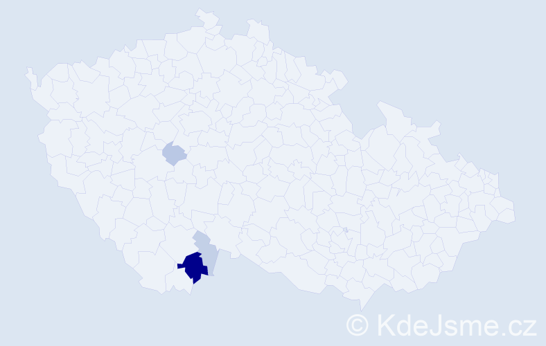 Příjmení: 'Kunáglová', počet výskytů 10 v celé ČR