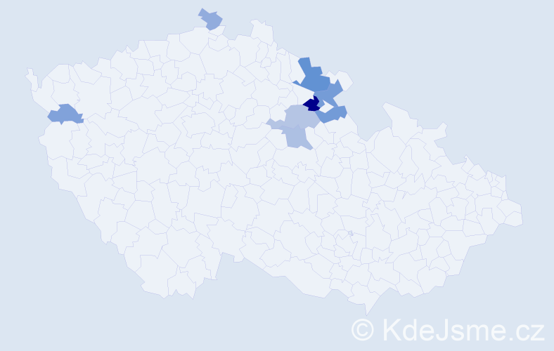 Příjmení: 'Kricnar', počet výskytů 17 v celé ČR