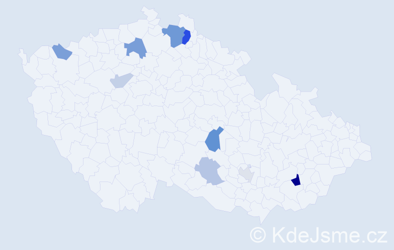 Příjmení: 'Pesser', počet výskytů 20 v celé ČR