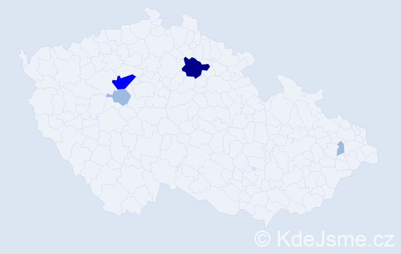 Příjmení: 'Šep', počet výskytů 9 v celé ČR