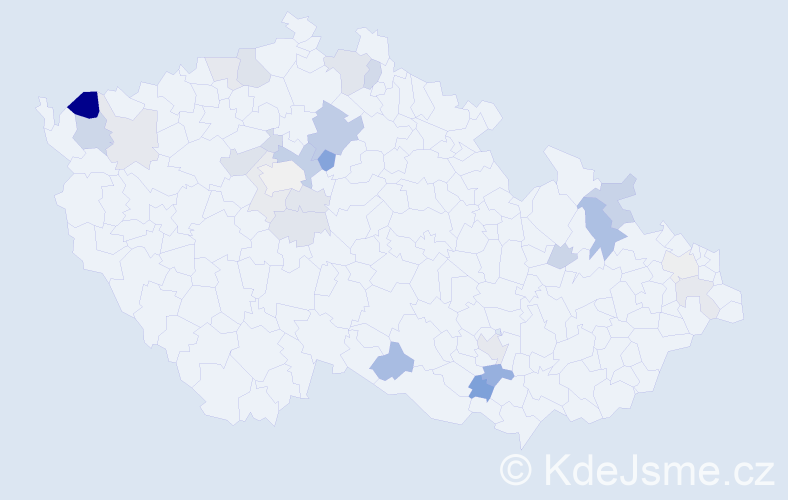 Příjmení: 'Kertészová', počet výskytů 56 v celé ČR