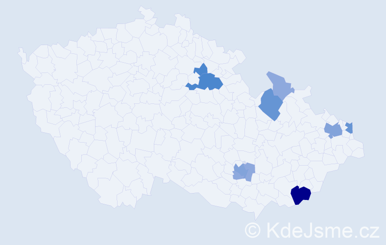 Příjmení: 'Miškář', počet výskytů 28 v celé ČR